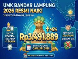 Tok! UMK Bandarlampung 2026 Resmi Naik Rp3, 49 juta, Tertinggi Se-Lampung