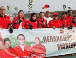 Jaga dan Lestarikan Mangrove DPC PDI-P Kota Bandarlampung Tanam 1.000 Pohon Bakau di Pulau Pasaran